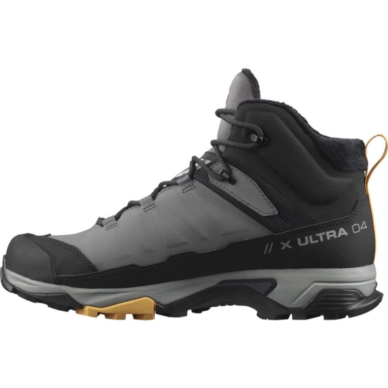 Black / Grey Salomon X Ultra 4 Mid Winter Thinsulate Climasalomon Waterproof Men's Winter Boots | IE HE0927